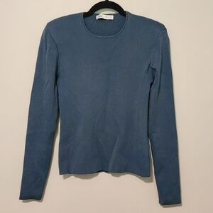 Zara sweater size L Sea Foam Green solid shoulder pads